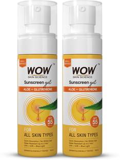 WOW SKIN SCIENCE Sunscreen - SPF 55 PA+++ Sunscreen Matte Finish - Spf 55 Pa+++ - Very High Broad Spectrum - Uva &Uvb Protection - Quick Absorb - No Parabens, Silicones, Mineral Oil, Oxide, Color & Benzophenone, 100mL (Pack of 2)