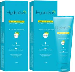 Hydrasun Sunscreen - SPF 50 MOISTURISING SUNSCREEN CREAM (Pack of 2 x 50g)