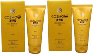 CosmoQ Sunscreen - SPF 50 PA+++ AC broad spectrum sunscreen gel ( pack of 2*60g )