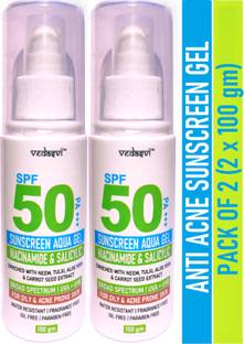 Vedasvi Sunscreen - SPF 50 PA+++ SPF 50 Niacinamide Salicylic Sunscreen Gel For Oily & Acne-Prone Skin| Invisible