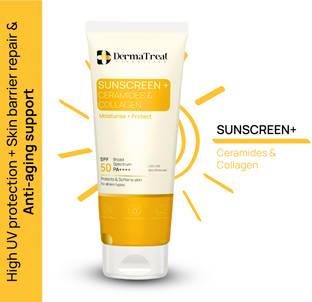 DermaTreat Essentials Sunscreen - SPF 50 PA++++ Moisturizer, Smooth Skin & No White Cast