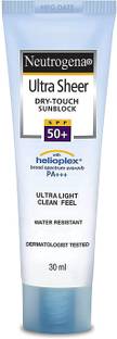 NEUTROGENA Sunscreen - SPF 50 PA+++ Ultra sheer Sunscreen, SPF 50+, Ultra light, Water Resistant