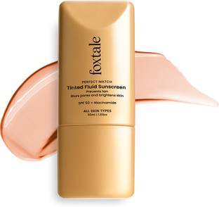 Foxtale Sunscreen - SPF 50 PA++++ Tinted Fluid Sunscreen with SPF Niacinamide Shade Nude