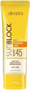 JOVEES Sunscreen - SPF 45 PA+++ SUNBLOCK 3-in-1 SPF 45 100g