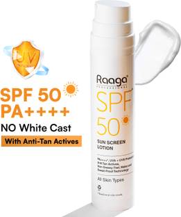 RAAGA PROFESSIONAL Sunscreen - SPF 50 PA++++ Sunscreen, Waterproof & Non-Greasy Lotion