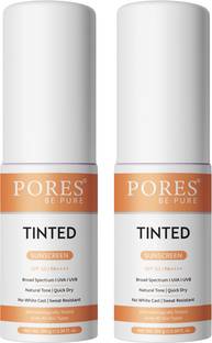 PORES BE PURE Sunscreen - SPF 50 PA++++ Tinted Sunscreen | Natural Tone Tinted, No White Cast, UVA/B Protection