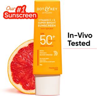 Dot & Key Sunscreen - SPF 50 PA++++ Vitamin C + E Super Bright Sunscreen, In-Vivo Tested for All Skin