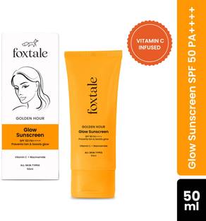Foxtale Sunscreen - SPF 50 PA+++ Glow Sunscreen with Vitamin C & Niacinamide for a Dewy Glow