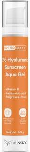 UKENSKY Sunscreen - SPF 50 PA++++ 1% Hyaluronic Sunscreen Aqua Ultra Light Gel For Broad Spectrum, Uv A, Uv B