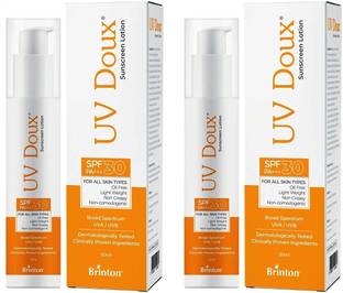 Brinton Sunscreen - SPF 50 PA+++ Sunscreen Lotion with SPF 30, Light Weight (50 ml) x Pack of 2