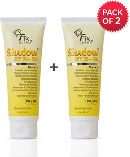 Fixderma Sunscreen - SPF 30+ PA+++ Shadow Sunscreen SPF 30+ Gel For Oily Skin, UVA-UVB Protection, Pack of 2