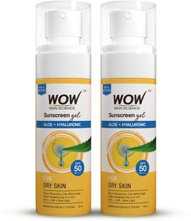 WOW SKIN SCIENCE Sunscreen - SPF 50 PA++++ Sunscreen Gel For Dry Skin |With Aloe Vera & Hyaluronic|