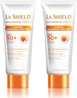 La Shield Sunscreen - SPF 50 PA+++ Fisico - SPF 50+ PA+++ ,50 g x Pack of 2
