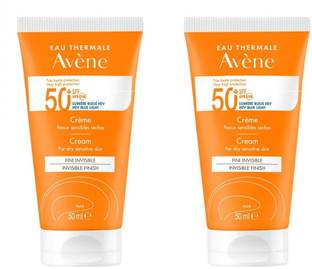 Avene Sunscreen - SPF 50 PA+ High Protection Sunscreen Cream,50 ml x Pack of 2