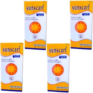 DOOMSDAY Sunscreen - SPF 50 PA+++ SUNSCRAF SUNSCREEN AQUA GEL FOR COMPLETE PROTECT UVA/UVB RAYS PACK OF-60g x 4
