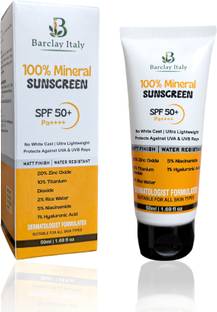 BARCLAY ITALY Sunscreen - SPF 50 PA++++ Barclay Italy 100% Mineral Matte Sunscreen SPF 50+
