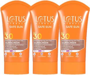 LOTUS HERBALS Sunscreen - SPF 30 PA+++ Safe Sun Skin Lightening Anti-Tan Sunblock