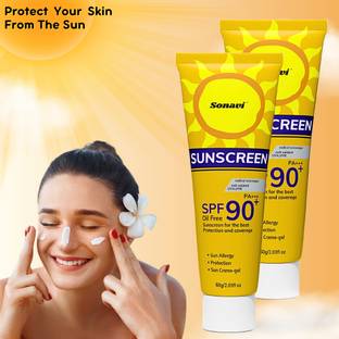 Sonavi Sunscreen - SPF 90+ PA+++ Hydrating & Lightweight | No White Cast | Ideal For All Skin Types