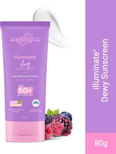 Aqualogica Sunscreen - SPF 50+ PA++++ Illuminate+ Dewy Sunscreen with Wild Berries & Alpha Arbutin | Fragrance-Free