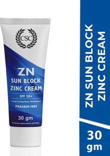 CSC Sunscreen - SPF 50 PA++ ZN Sunblock Zinc Oxide Cream - SPF 50+ Broad Spectrum Sports Sunscreen