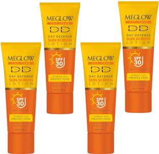 DOOMSDAY Sunscreen - SPF 30 PA++ MEGLOW DEFENSE SUNSCREEN FOR HIGH PROTECTION FOR UVA/UVB RAYS PACK OF- 50ml x 4