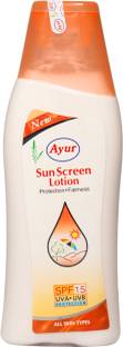 AYUR HERBALS Sunscreen - SPF 15 Sun Screen Lotion Enriched with almonds oil & wheatgerm Oil I