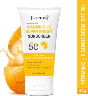 sophin Sunscreen - SPF 50 PA+++ Vitamin C + E Super Bright Sunscreen