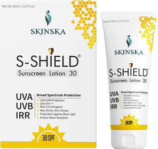 S-Shield Sunscreen - SPF 30 PA+++ Lotion with Vitamin E, Green Tea Extract & Allantoin, UVA/UVB Protection