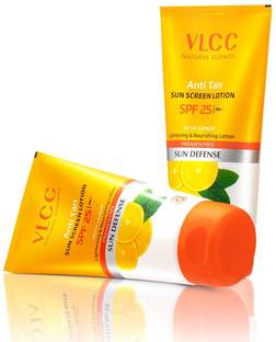 VLCC Sunscreen - SPF 50 PA+ Anti Tan Sun Screen Lotion - SPF 25 PA - 150ml X 2