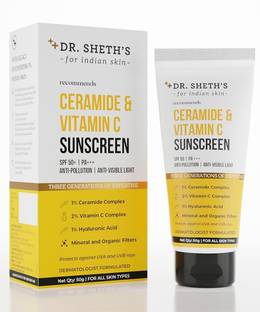 Dr. Sheth's Sunscreen - SPF 50 PA+++ Ceramide & Vitamin C| In-Vivo Tested| SPF 50+ Pa+++| All Skin Types