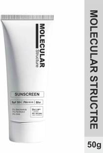Molecular Structure Sunscreen - SPF 50 PA++++ Blue Light Protection Lightweight and non-greasy texture No White Cast