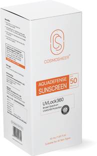 CosmoSheer Sunscreen - SPF 50 PA++++ AQUADEFENSE Sunscreen SPF 50 PA+++