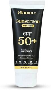 GLAMURE Sunscreen - SPF 50 Sunscreen SPF 50 PA+++ Matte, Non-Greasy & No White Cast for All Skin Types