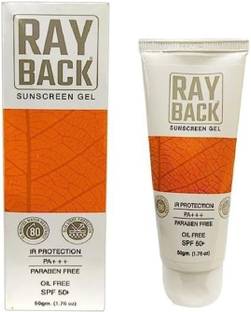 Ray Back Sunscreen - SPF 50 PA+++ Sunscreen Gel SPF 50+++ Oil Free Sunscreen gel (50 g)