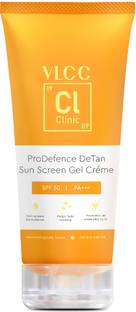 VLCC Clinic Sunscreen - SPF 50 PA+++ ProDefence DeTan Gel Creme | Gel based | zero white cast
