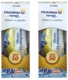 Photoban Sunscreen - SPF 50 PA+++ 50 Aquagel- SPF-50 (Pack of 2)
