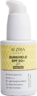 ALZIBA CARES Sunscreen - SPF 50+ PA++++ Sunscreen SPF50+ PA++++ Gel Infused with Vitamin E | Men & Women | 30ml