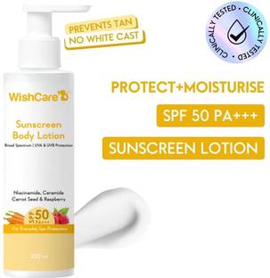 WishCare SPF50 Sunscreen Body Lotion - Broad Spectrum UVA & UVB Protection- No White Cast