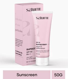 saturn by ghc Sunscreen - SPF 50 PA++ Broad Spectrum UVA & UVB Protection Anti-Pollution Sunscreen Cream SPF 50