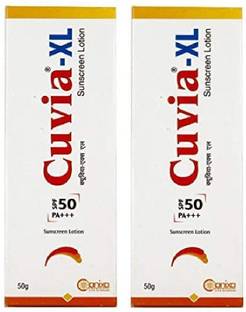 Cuvia Sunscreen - SPF 50 PA+++ XL Sunscreen Lotion SPF 50 PA+++ (Pack of 2*50gm)