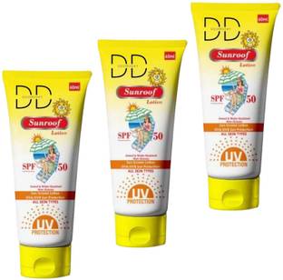 DOOMSDAY Sunscreen - SPF 50 PA++ SUNROOF SUNSCREEN LOTION FULL PROTECTION SUN UVA/UVB RAYS PACK OF 60ml x 3
