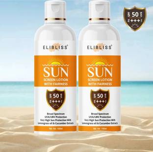 ELIBLISS Sunscreen - SPF 50 PA+++ Light and Non Sticky Sun Expert Ultra Matte Lotion - SPF 50 PA+++ Pack of 2