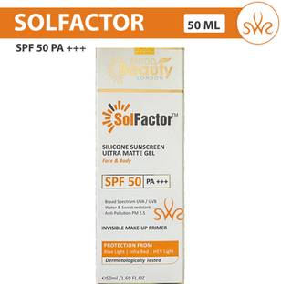 SWR Sunscreen - SPF 50 PA+++ SolFactor Silicone Ultra Matte Gel for Face & Body