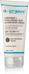 QTWAYS Sunscreen - SPF 50 PA+++ CERAMIDE + HYALURONIC ACID SUNSCREEN CREAM