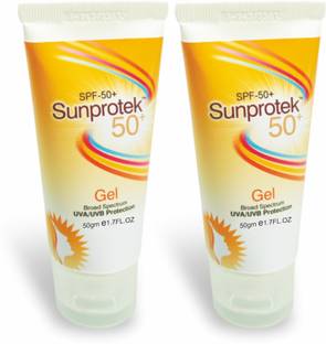 Sunprotek Sunscreen - SPF 50 PA+++ Sunscreen Gel With SPF 50+ & PA+++ Broad Spectrum UVA Protection (Pack of 2)