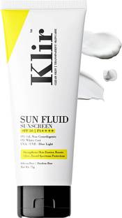 Klir Sunscreen - SPF 50 PA++++ Sun Fluid with Hyaluronic Acid | Non Sticky, No White Cast, Oil Free