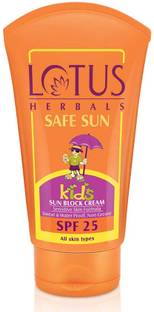 LOTUS HERBALS Sunscreen - SPF 25 PA+++ SAFESUN KID CREAM