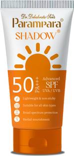 Parampara Sunscreen - SPF 50 PA+++ Shadow Advanced Herbal Sunscreen Cream Broad Spectrum UVA UVB Skin Protection