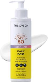 THE LOVE CO Sunscreen - SPF 50 PA++++ Sunscreen Body Lotion, UVA/UVB Protection, Hydration & Skin Repair