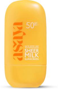 ASAYA Sunscreen - SPF 50 PA++++ Sheer Milk Fluid Sunscreen SPF 50 PA++++ with Vit-C Niacinamide, Matte Finish